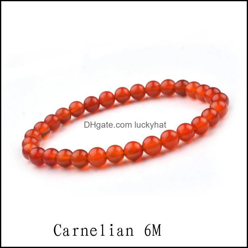  6mm natural stone red agate amethyst green oriental solid color female bracelet fine work gift