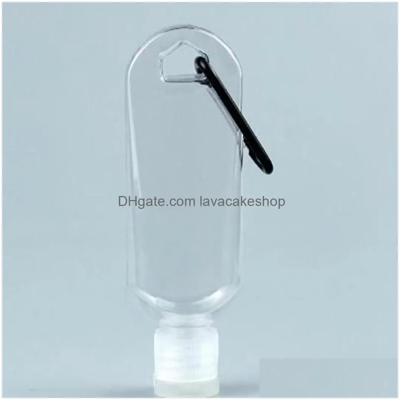 50ml hand sanitizer bottle empty alcohol refillable bottle with key ring hook clear transparent plastic shipping