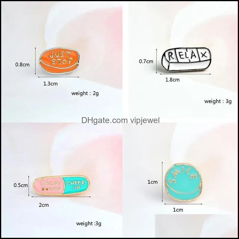 just stop enamel lapel pins jewelry cartoon student backpack  accessory button broach girl pin badge