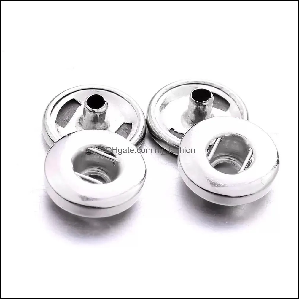 metal 12mm 18mm snap button clasps base buttons to make diy snaps bracelet necklace snap jewelry