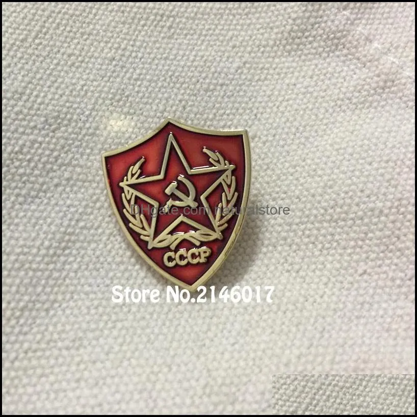 10pcs soviet cccp red star flag enamel brooch and pins metal craft 1 socialism russian lapel pin badge victory day collect