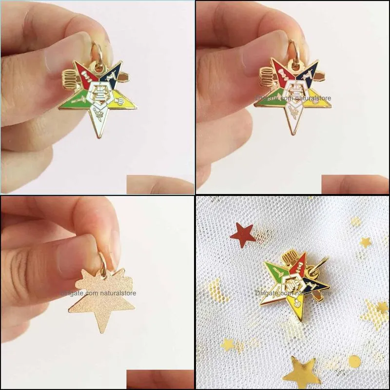 100pcs eastern star charm with the gavel os pins masonic pendant masonry masonic mason past master order of chapter jewelry