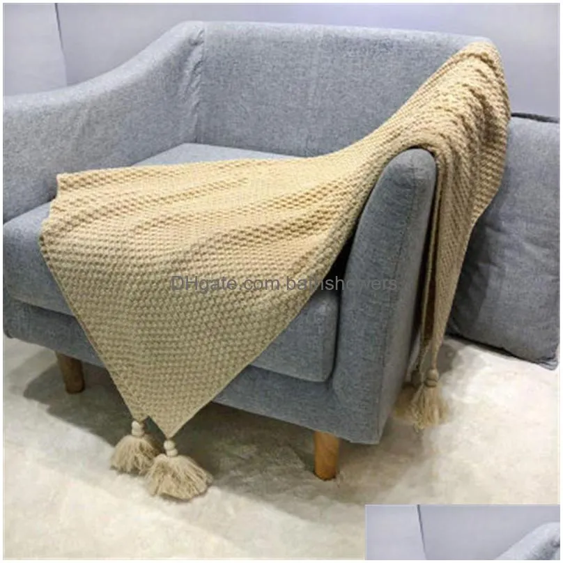 fashion air condition blanket warm soft woolen solid color knited blanket high quality home sofa bedding room blankets