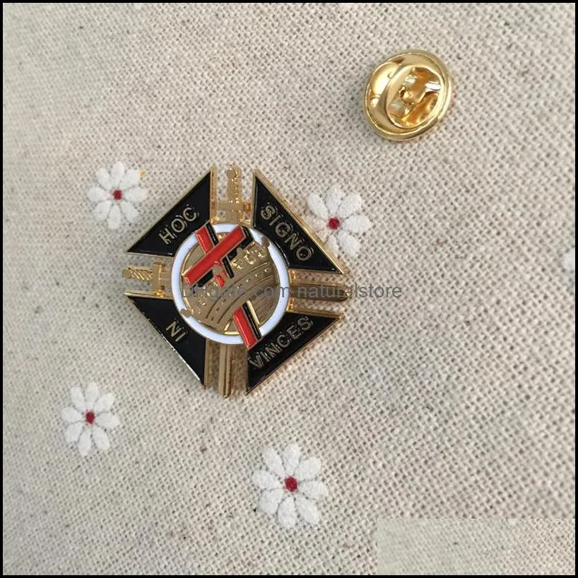 10pcs templar commandery pin badges mason brooch and lapel pins metal craft wholesale custom malta cross knights