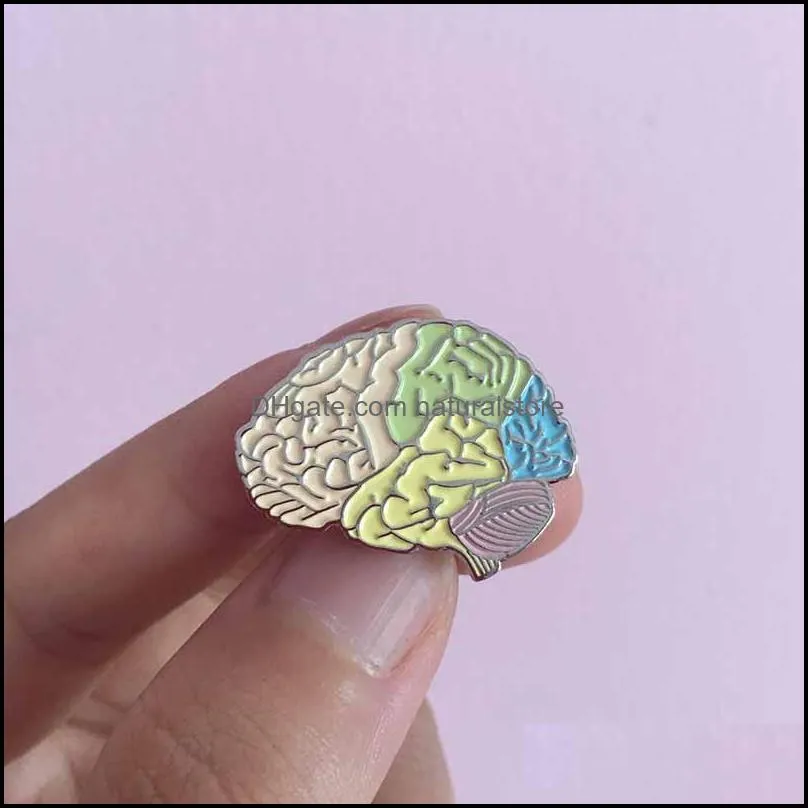 10pcs stroke neurology brooches for doctors and nurses or parkinson depression brain enamel pins medical anatomy lapel pin badge