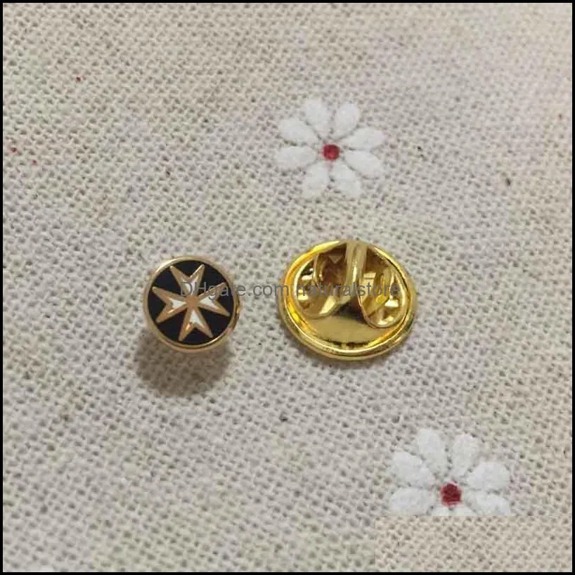 50pcs masonic masonary pins knight maltese cross lapel pin brooch metal badge small cute masons