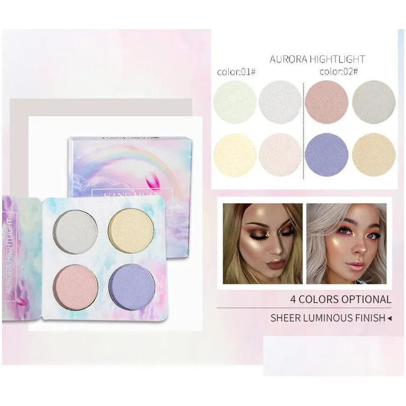 handaiyan chameleon highlighter palette face contour makeup highlighting bronzer glow aurora shimmer eyeshadow cosmetic kit