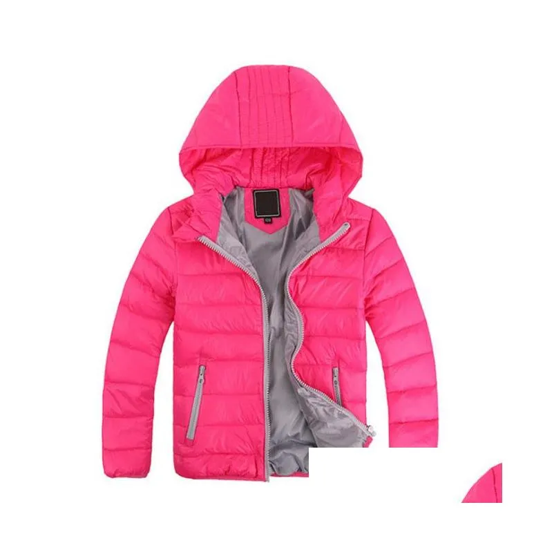 childrens outerwear boy and girl winter warm hooded coat children cottonpadded down jacket kid jackets 312 years black pink red