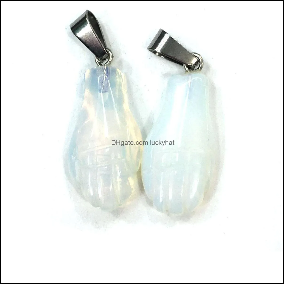 palm hand shape rose quartz crystal stone charms pendant natural crystal bead pendants for jewelry making