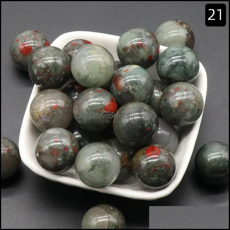 20mm natural gemstone round beads for diy making jewelry nodrilled hole loose reiki healing energy stone crystal sphere balls