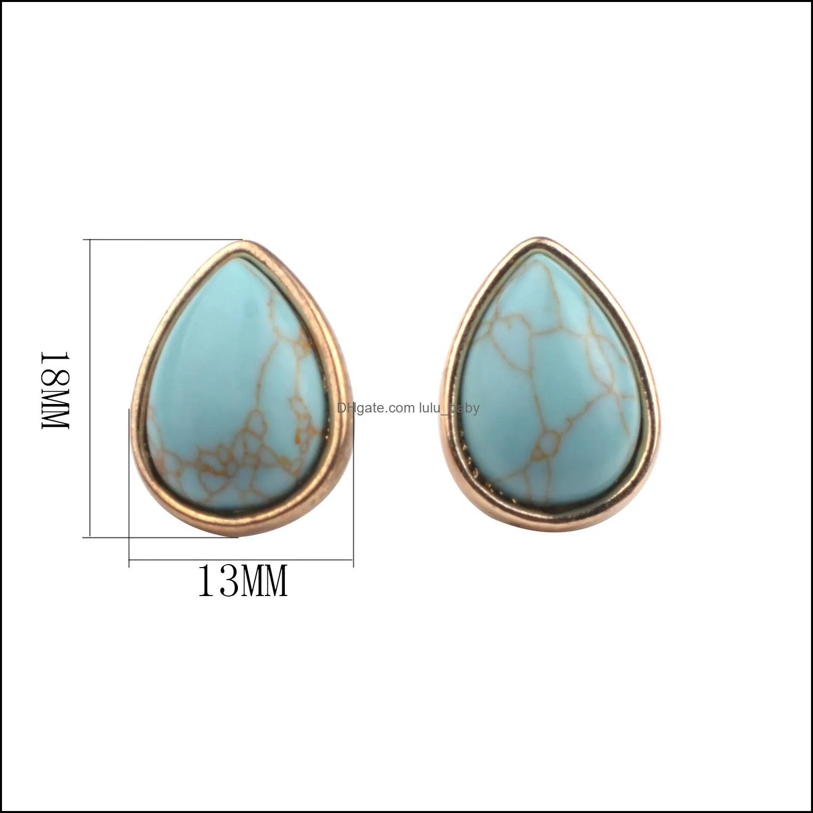 europe and the united states big brand highgrade phnom penh turquoise water drops geometric earrings korean version of the temperament