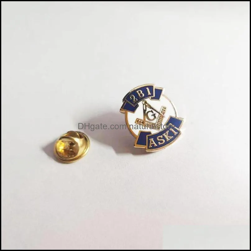 10pcs 2b1 ask1 lapel pin masonry pins brooch masons factory custom hard enamel masonic badge crafts souvenir blue lodge