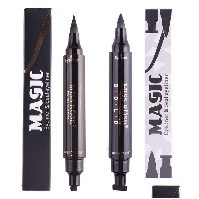 miss rose stamp eyeliner seal pencil professional eye makeup tool double heads two heads eyeliner pen