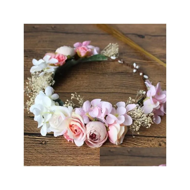 floral boho bridal crowns headpieces flower sea beach headdress tiaras girls garland garden p ography wedding hair accessories