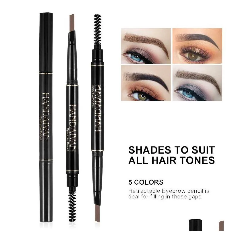 handaiyan waterproof eyebrow pencil wholesale automatic eye brow pencils with brush natural easy to wear makeup tattoo pen