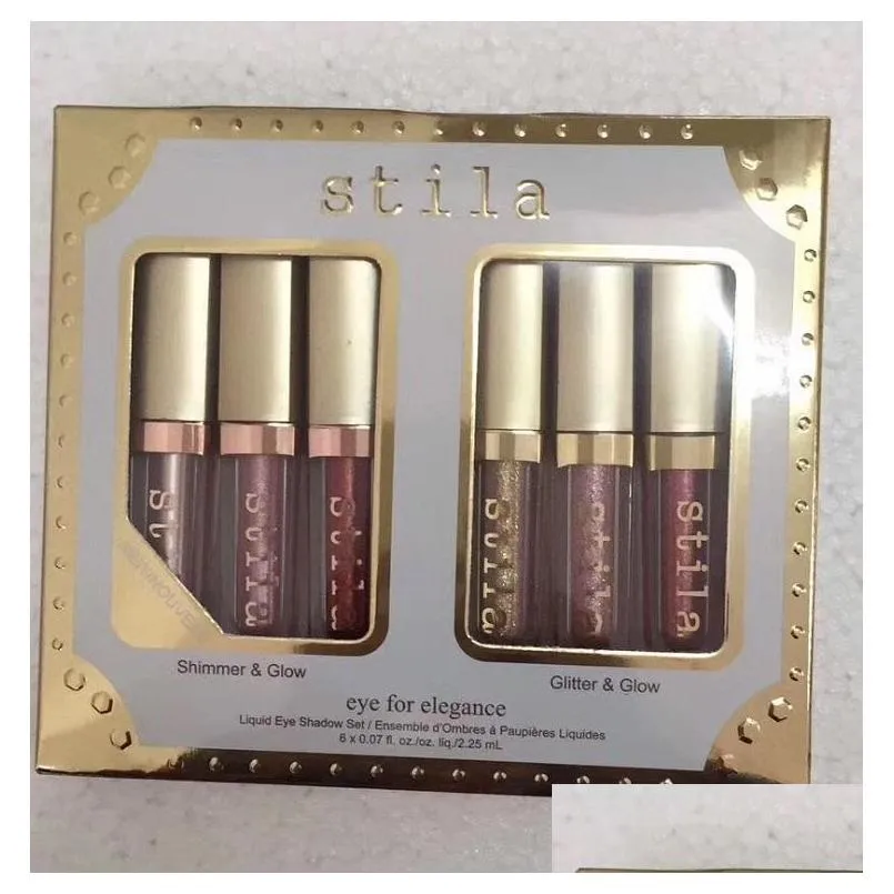 new stila eye for elegance set shimmer glitter liquid eyeshadow 6pcs travel set makeup glow eye