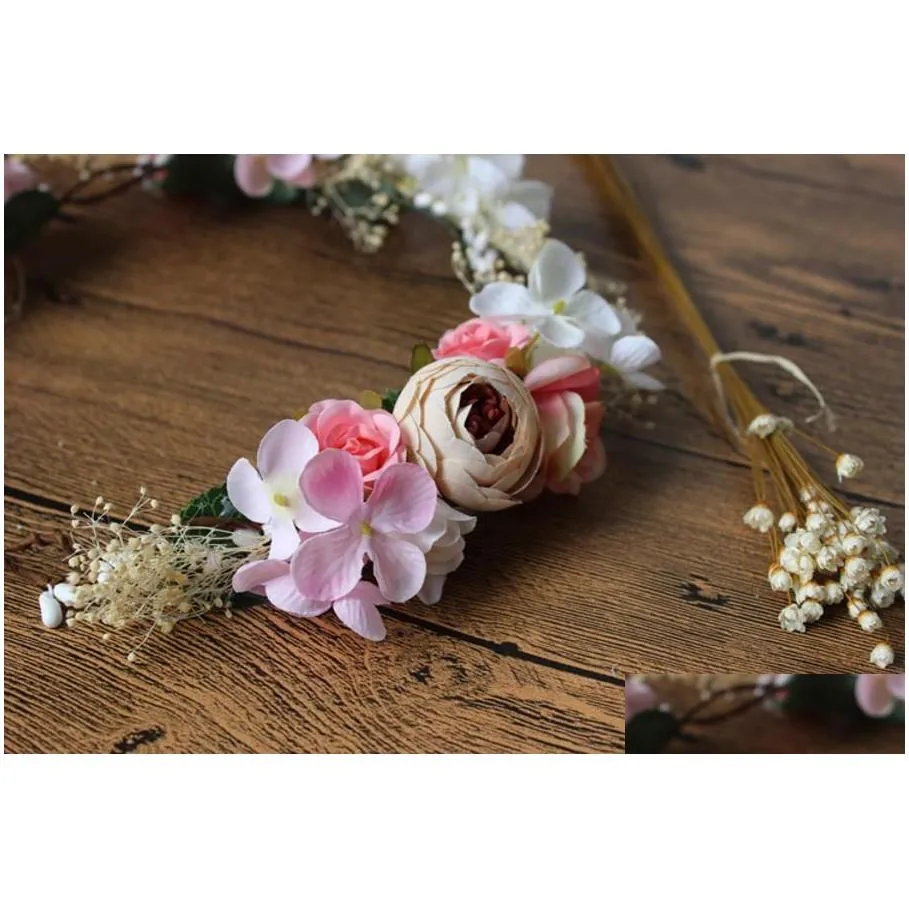 floral boho bridal crowns headpieces flower sea beach headdress tiaras girls garland garden p ography wedding hair accessories