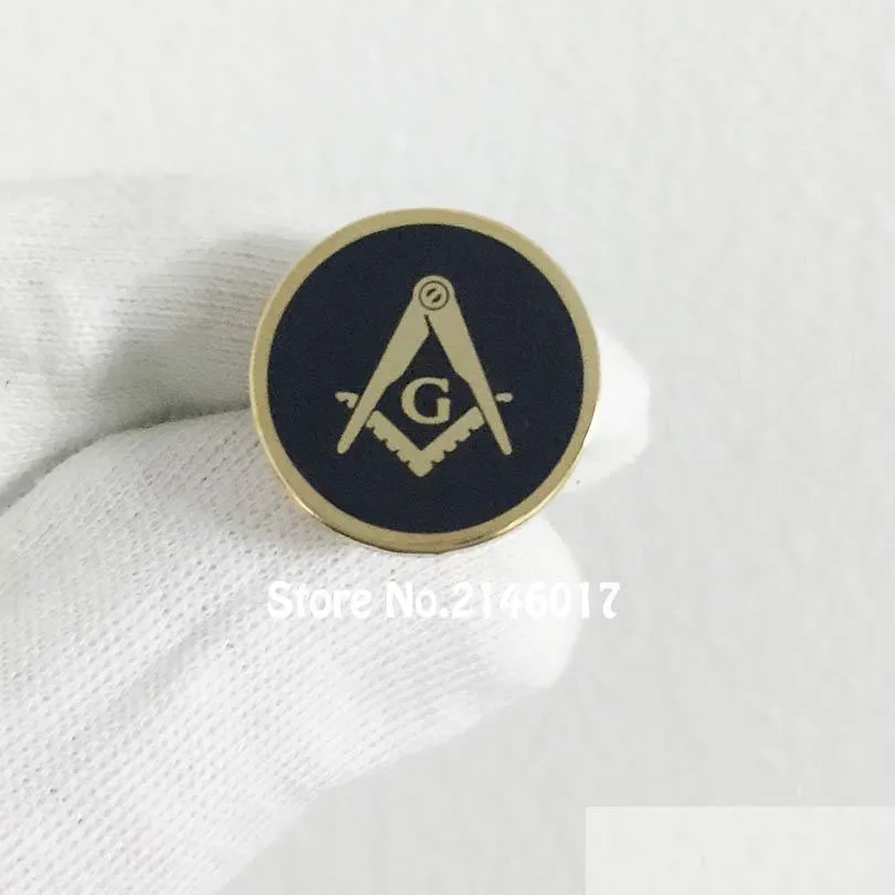 50pcs round shape masons brooch metal craft masonic square and compass with g customized pins badge masonry enamel lapel pin