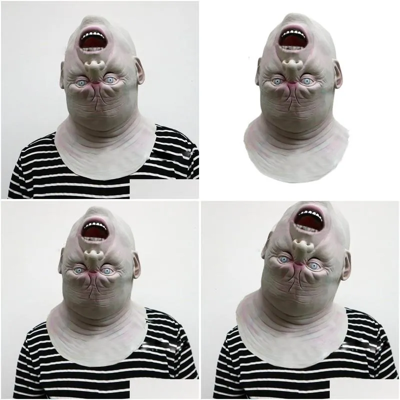 party masks halloween reverse old man head mask zombie latex bloody scary alien devil full face mask costume party cosplay prop 220915