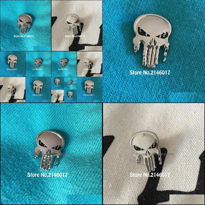 10pcs steampunk metal craft skull brooch and skeleton pins 1 high morale lapel pin military 3d tactical army decorative badge
