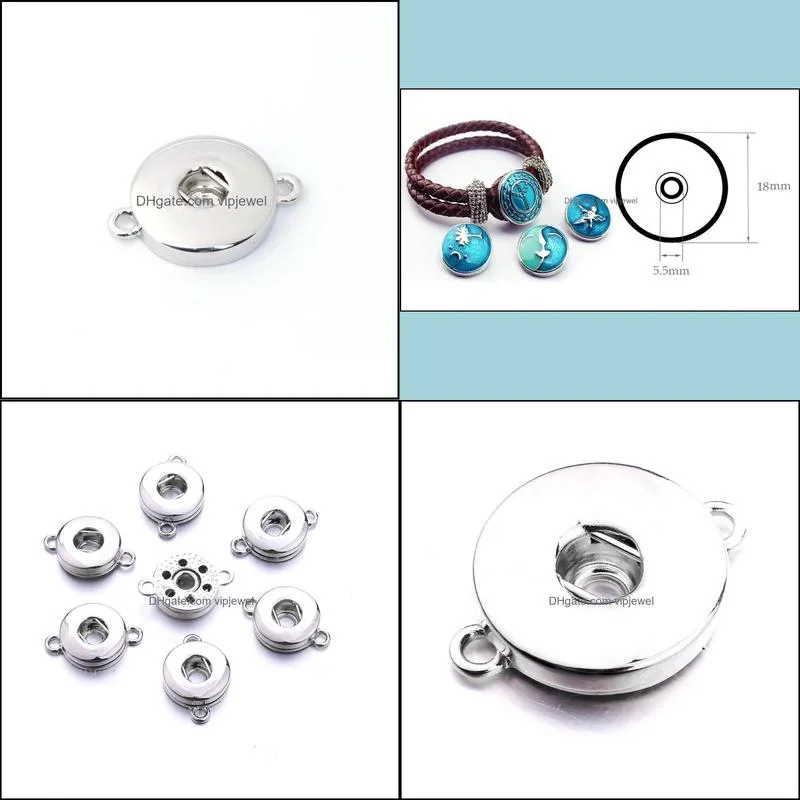 silver alloy 12mm 18mm noosa ginger snap base interchangeable accessories for button clasps diy jewelry accessory