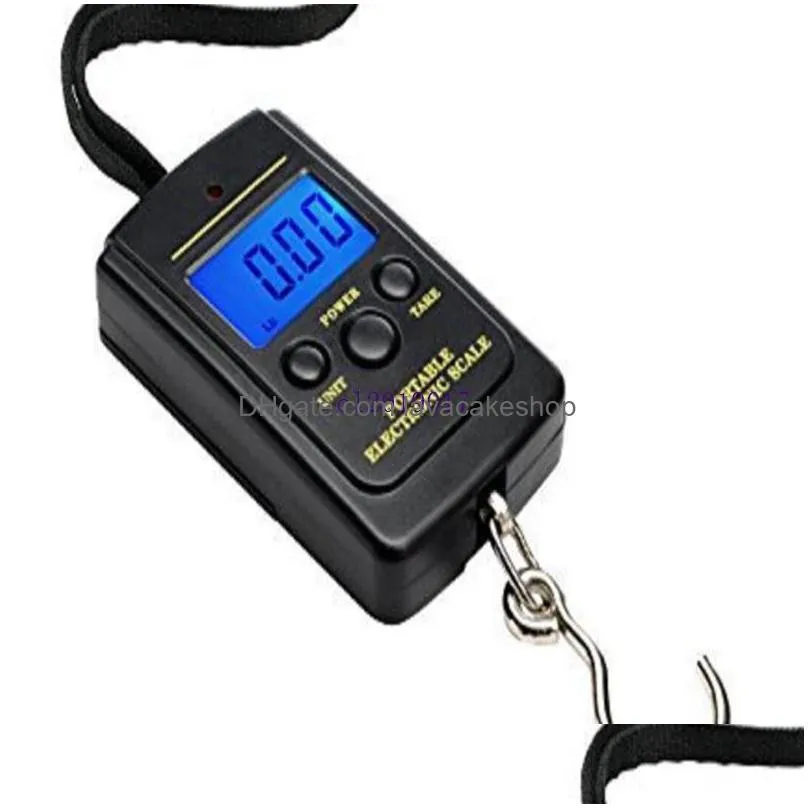 300pcs 40kg digital luggage handy scales 88lb 1410oz lcd display hanging fishing weight scale