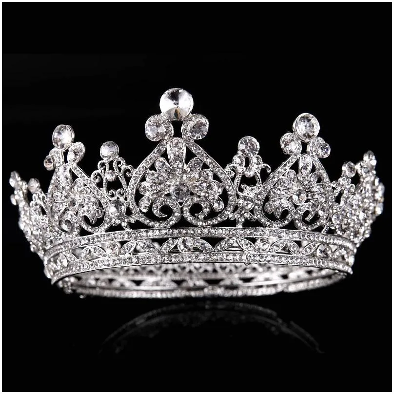 bride headpieces crystal queen king tiaras and crowns bridal pageant diadem head ornament wedding hair jewelry accessories cl0191