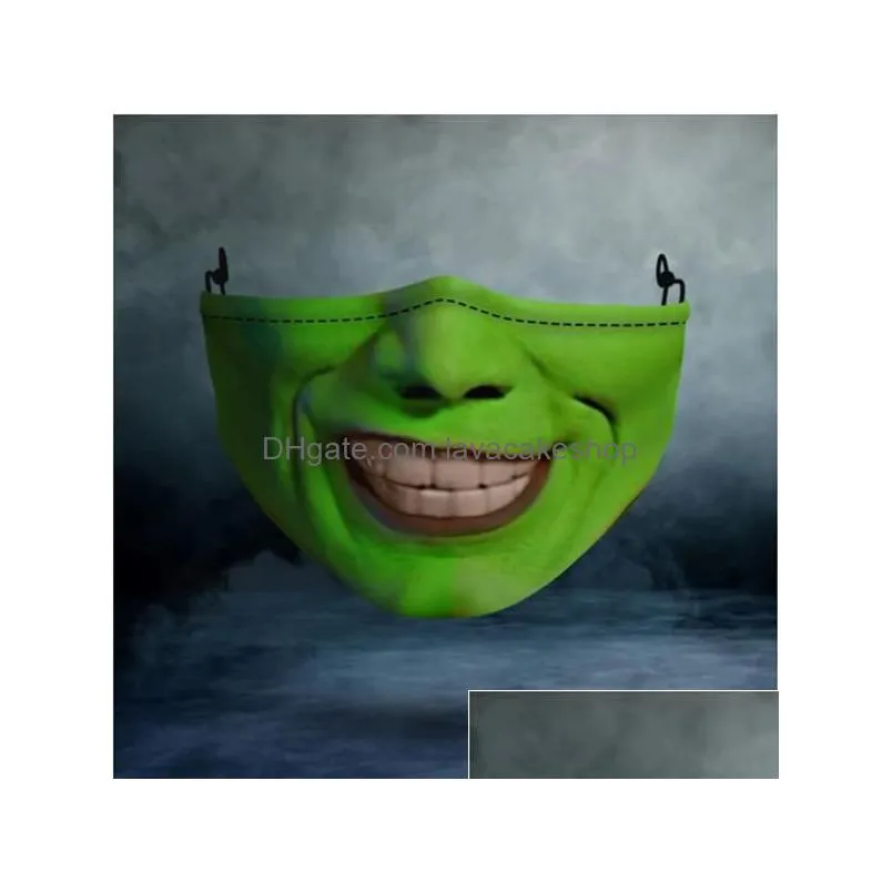 design masks halloween party cosplay masks washable joker face mask digital printing mask halloween skull protection cotton mask