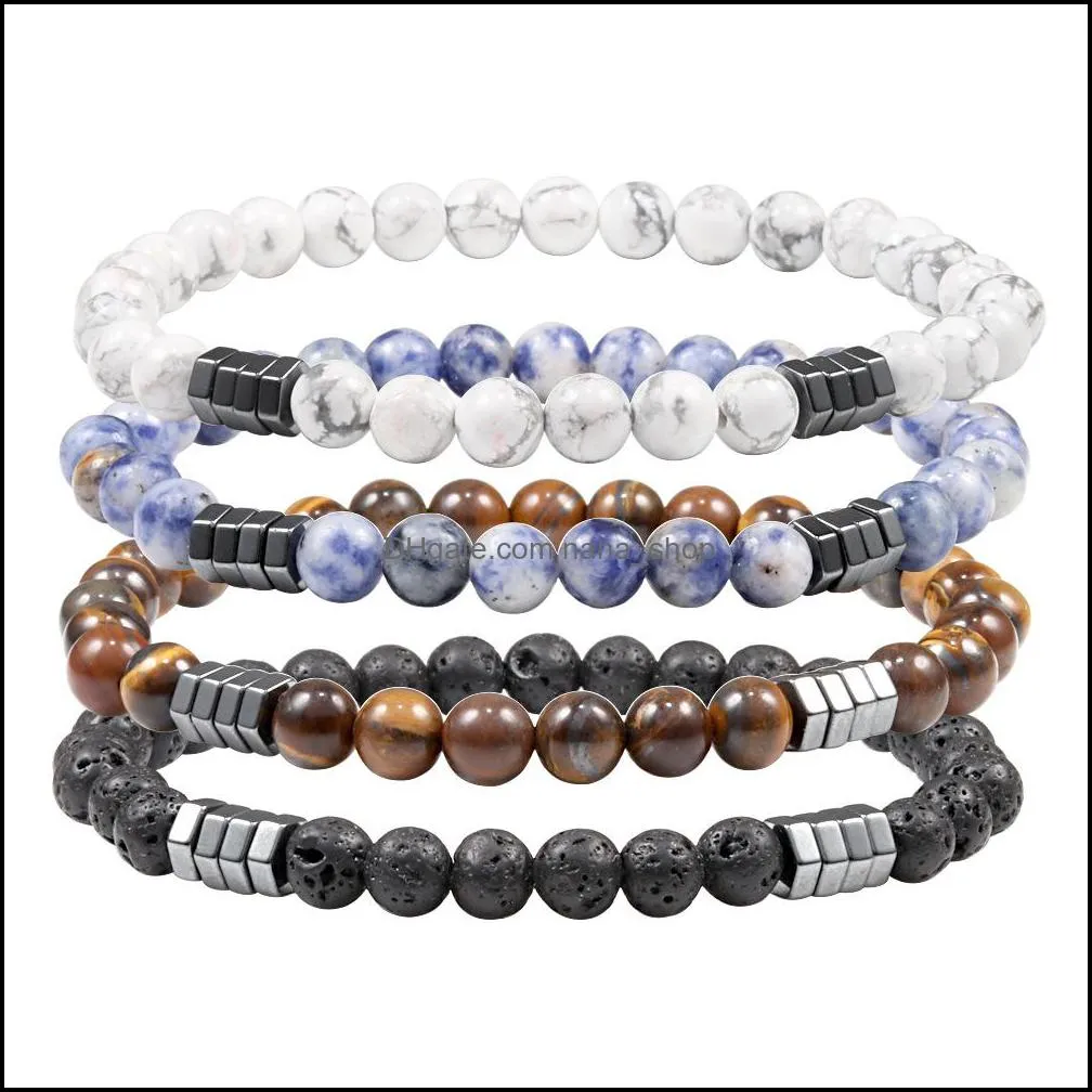 gemstones beaded bracelets for women girl strand healing crystal gorgeous stretch semiprecious stone 6mm bangle jewelry