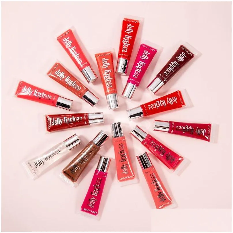 candy color jelly lips gloss  lip plump enhancer squeeze tube lipgloss moisturizer nutritious hydrating handaiyan makeup