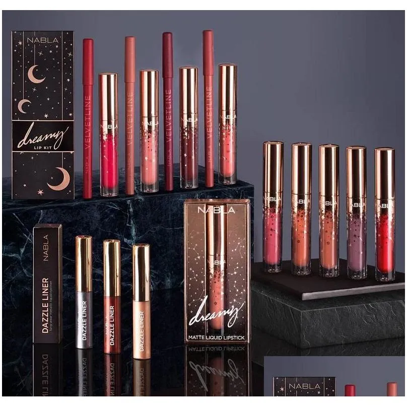 new makeup brand nabla liquid lipstick 10 colors lip gloss star lipgloss makeup lips cosmetic long lasting matte llipstick