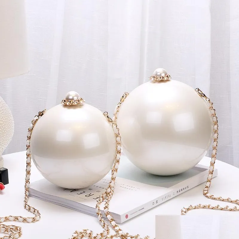 women round pearl evening bag acrylic clutch bags mini handbag purse ladies evening party wedding bags