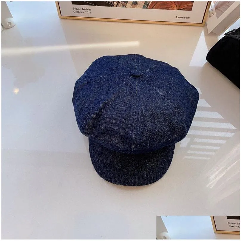 women designer denim berets fashion hats for men classic jeans caps newsboy hat winter beanies fitted nylon baseball cap beret fedora
