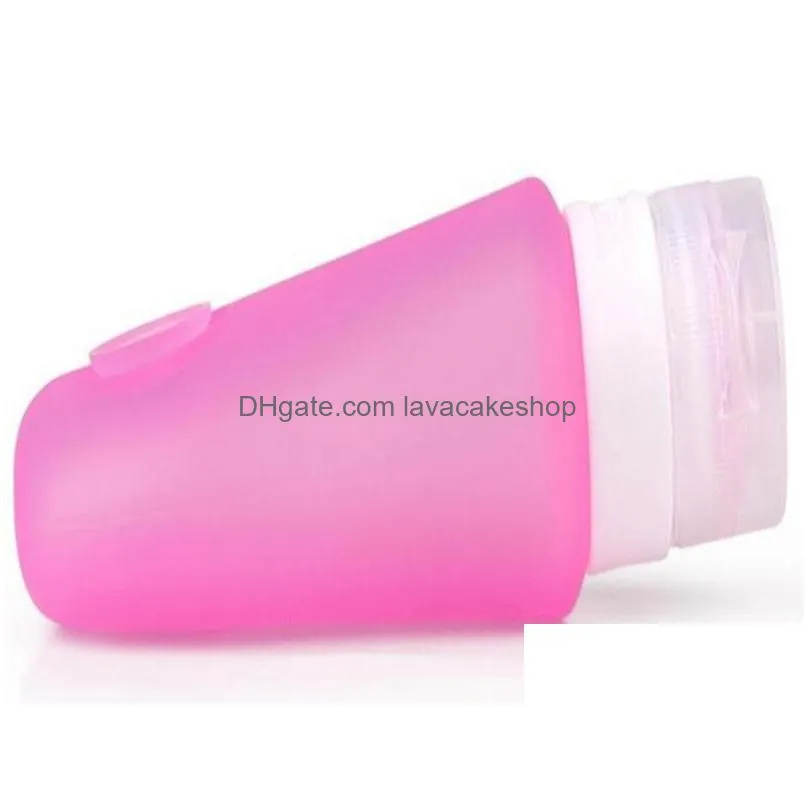 100 pcs/lot 6 color portable mini silicone bottle travel lotion points shampoo container 37ml 60ml 89ml