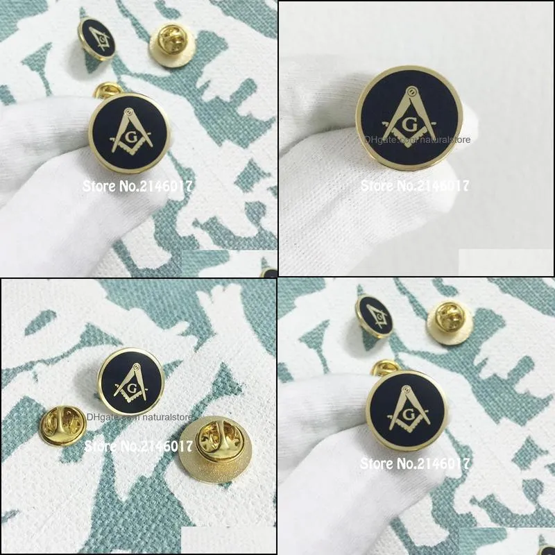 10pcs masonic square and compass with g round shape masons brooch metal craft customized pins badge masonry enamel lapel pin