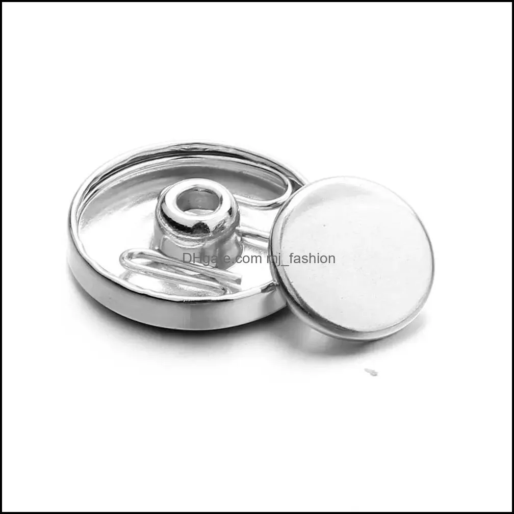 metal 12mm 18mm snap button clasps base buttons to make diy snaps bracelet necklace snap jewelry