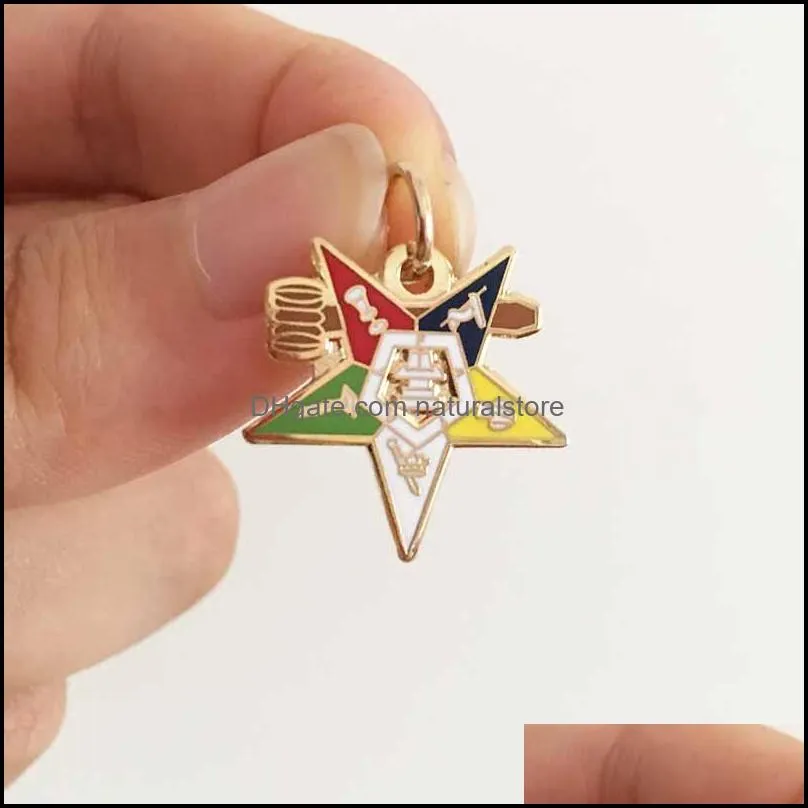 100pcs eastern star charm with the gavel os pins masonic pendant masonry masonic mason past master order of chapter jewelry