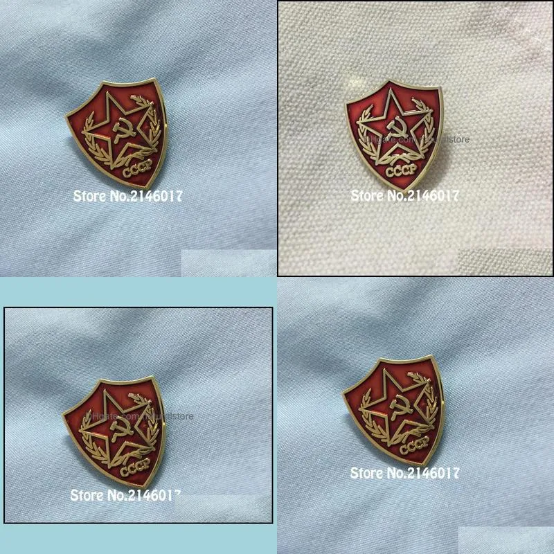 10pcs soviet cccp red star flag enamel brooch and pins metal craft 1 socialism russian lapel pin badge victory day collect