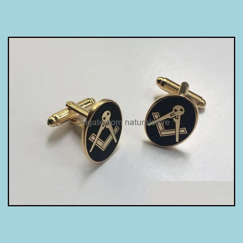 10 pairs oval shape masonic masons cuff link square and compass mason cufflinks metal craft blue lodge enamel sleeve button