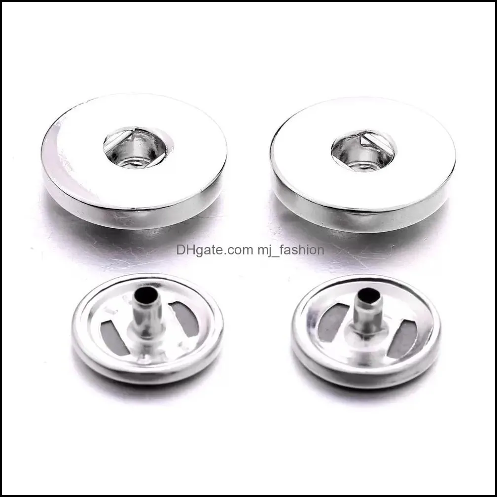 metal 12mm 18mm snap button clasps base buttons to make diy snaps bracelet necklace snap jewelry