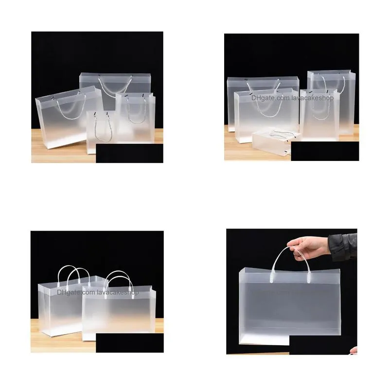 pvc handbag advertising gift shopping bag pp transparent frosted plastic bag