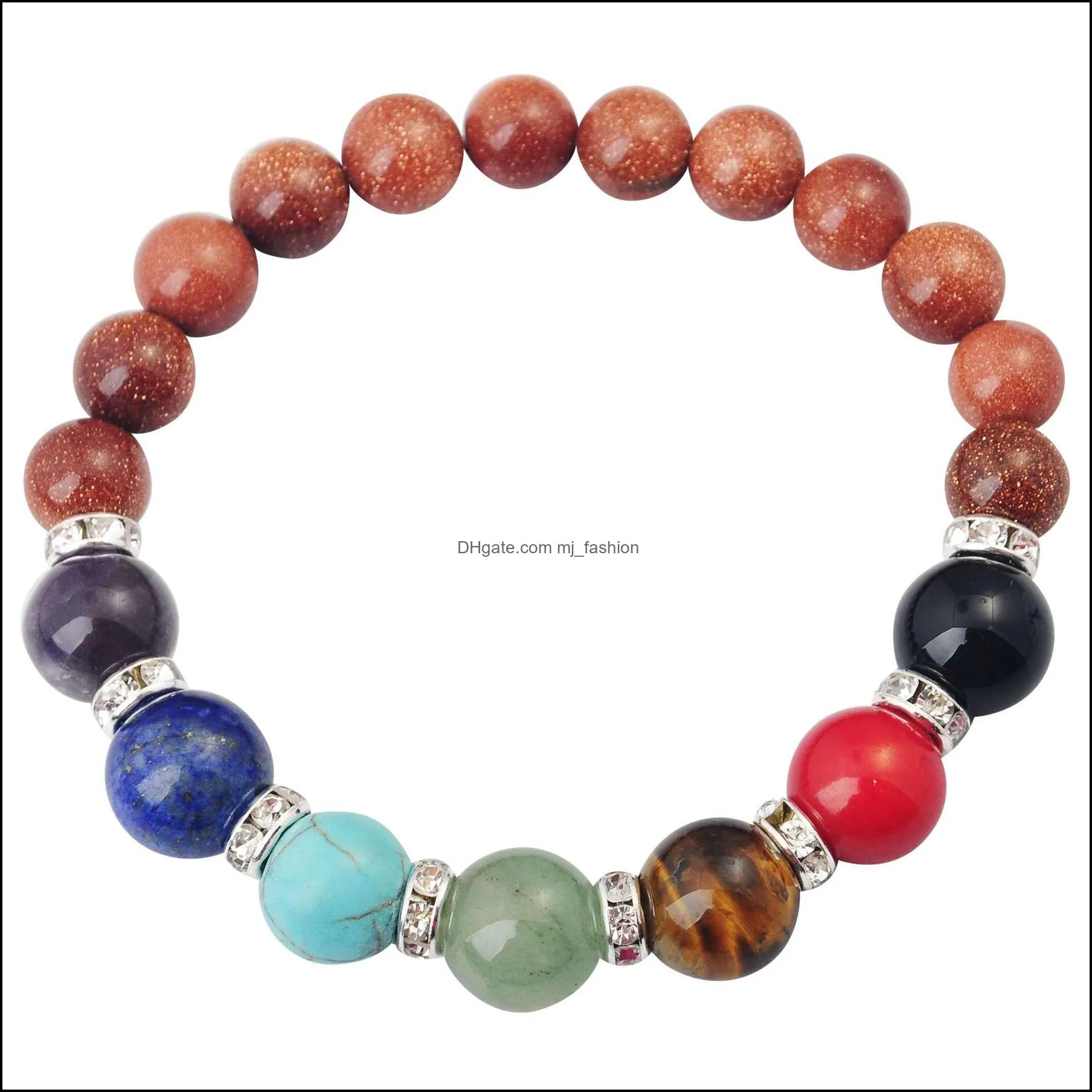 joya gift 14sb10378mm natural rose quartz beads bracelet 7 chakra gemstone crystal healing reiki women jewelry bangle