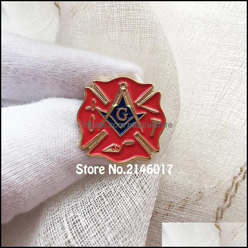 100pcs custom enamel pins brooch mason masons metal badge fireman fire service first responder lapel pin masonic lodge