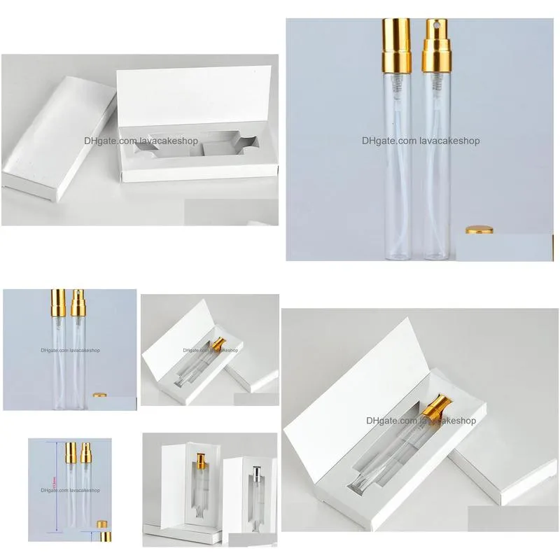 wholesale 1000 pcs 10ml empty glass perfume bottle with atomizer and customizable paper boxes