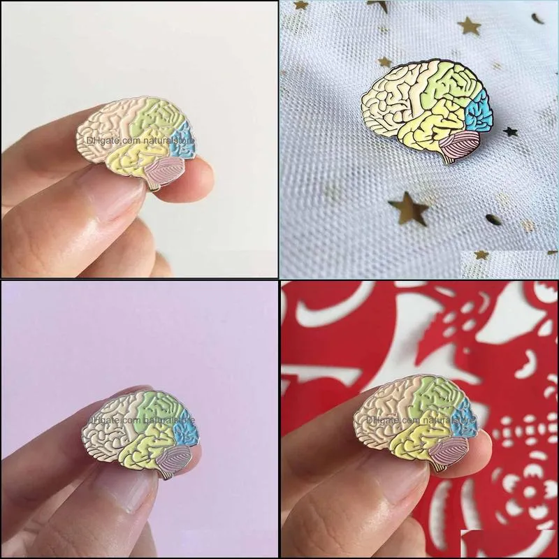 10pcs stroke neurology brooches for doctors and nurses or parkinson depression brain enamel pins medical anatomy lapel pin badge