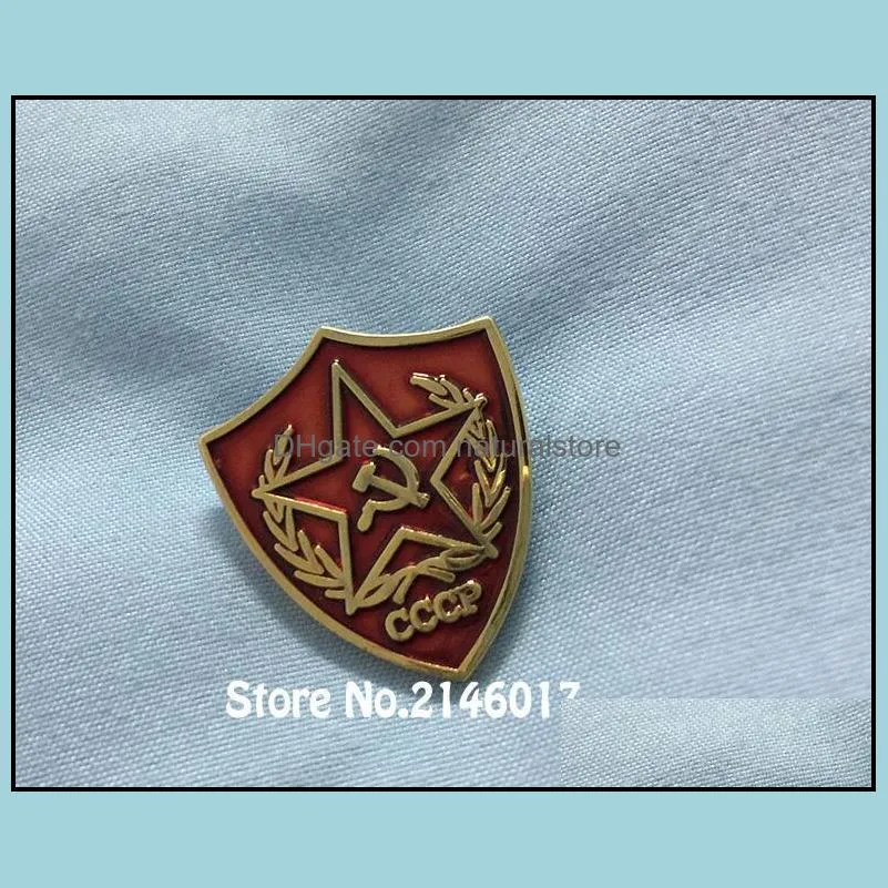 10pcs soviet cccp red star flag enamel brooch and pins metal craft 1 socialism russian lapel pin badge victory day collect