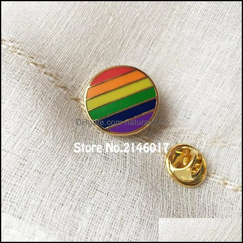 10pcs colorful round metal craft custom badge hard enamel pins and brooch rainbow cute unique gay pride les lesbian lapel pin