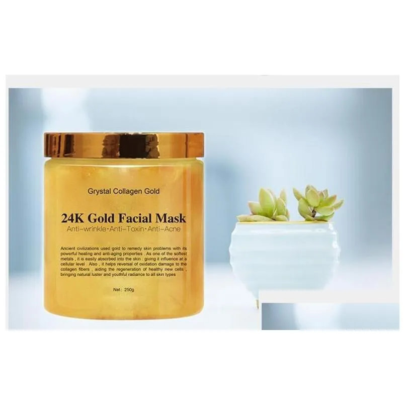 crystal collagen gold womans facial face mask 24k gold collagen peel off facial mask face skin moisturizing firming 250g