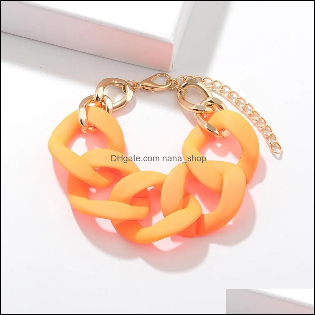 boho acrylic link chain bracelets for women custom resin bangles trendy fashion jewelry gift mother day summer autumn winter