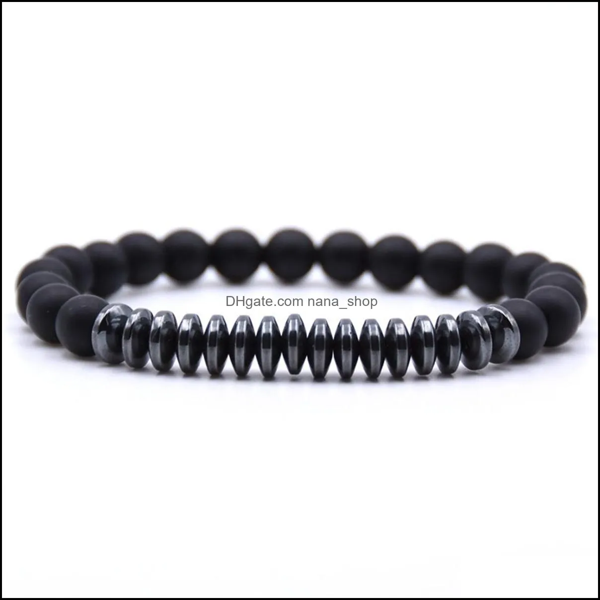 10pc/set black men 8mm beads bracelet set for men women healing energy bracelets handmade jewelry